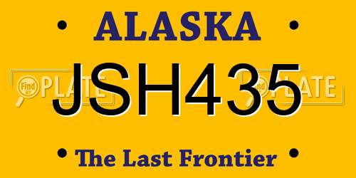 JSH435 Alaska License Plate