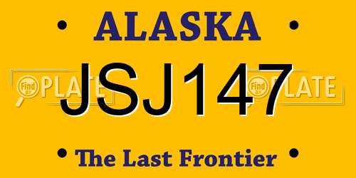 JSJ147 Alaska License Plate