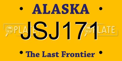 JSJ171 Alaska License Plate