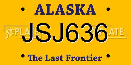 JSJ636 Alaska License Plate