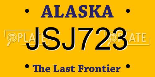 JSJ723 Alaska License Plate