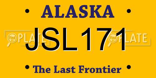 JSL171 Alaska License Plate