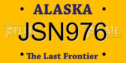 JSN976 Alaska License Plate