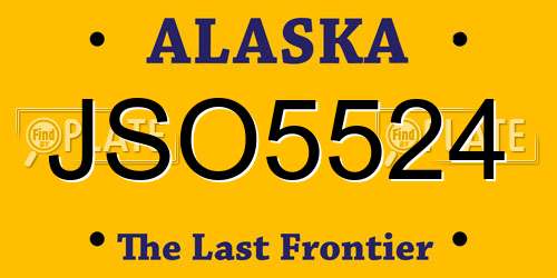 JSO5524 Alaska License Plate