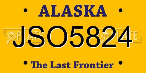 JSO5824 Alaska License Plate