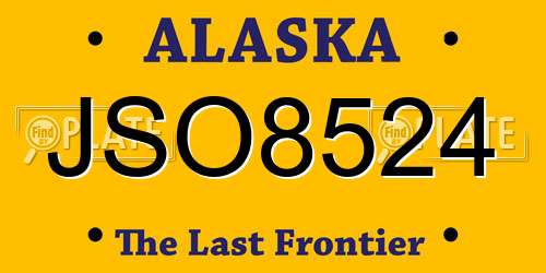 JSO8524 Alaska License Plate