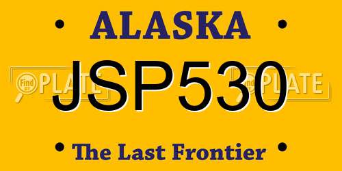 JSP530 Alaska License Plate