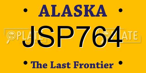 JSP764 Alaska License Plate