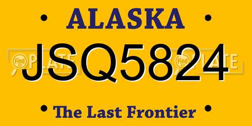 JSQ5824 Alaska License Plate