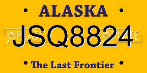 JSQ8824 Alaska License Plate