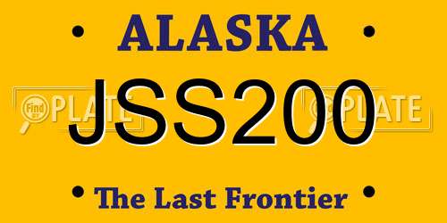 JSS200 Alaska License Plate