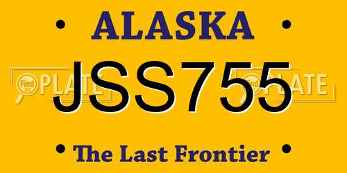 JSS755 Alaska License Plate