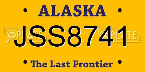 JSS8741 Alaska License Plate