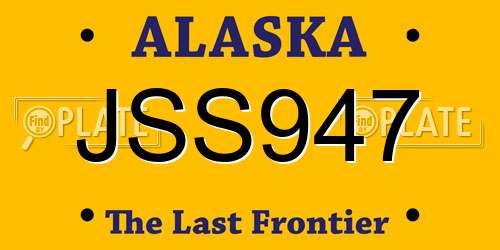 JSS947 Alaska License Plate