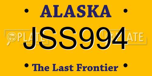 JSS994 Alaska License Plate