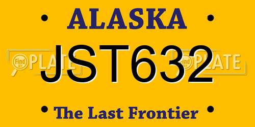 JST632 Alaska License Plate