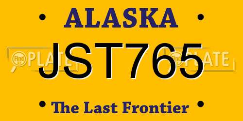 JST765 Alaska License Plate