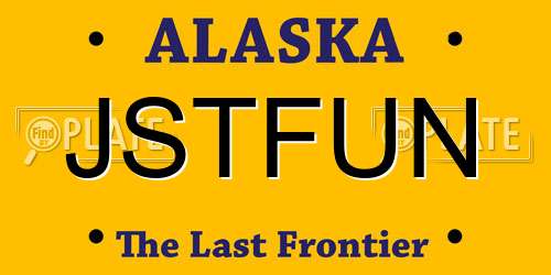 JSTFUN Alaska License Plate