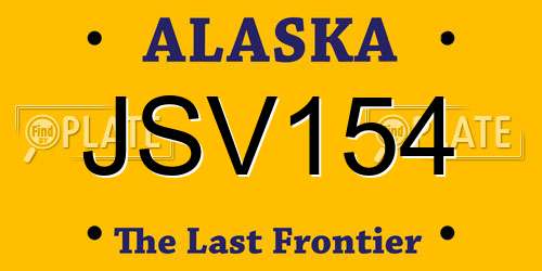 JSV154 Alaska License Plate