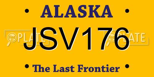 JSV176 Alaska License Plate