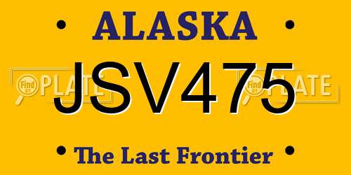 JSV475 Alaska License Plate