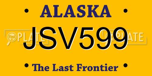 JSV599 Alaska License Plate