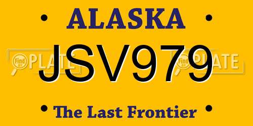 JSV979 Alaska License Plate