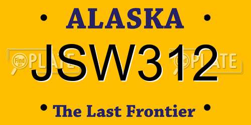 JSW312 Alaska License Plate