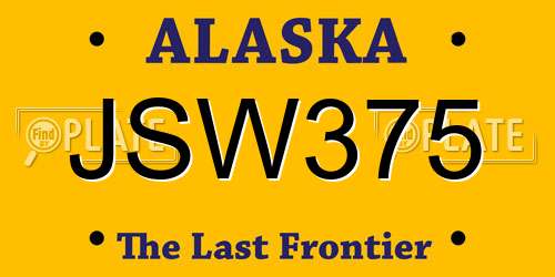 JSW375 Alaska License Plate