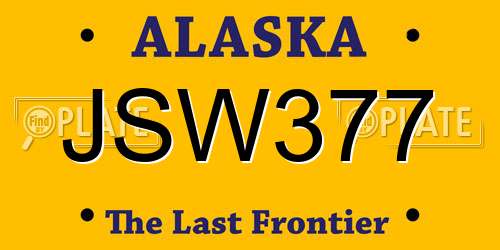 JSW377 Alaska License Plate