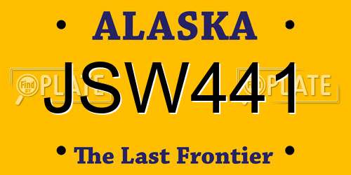 JSW441 Alaska License Plate