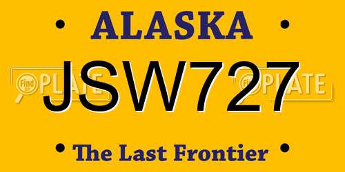 JSW727 Alaska License Plate