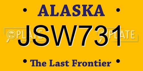 JSW731 Alaska License Plate