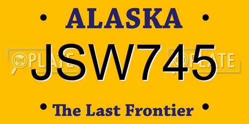 JSW745 Alaska License Plate