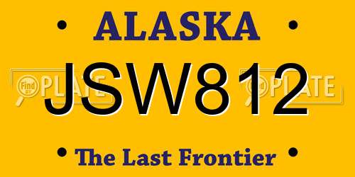 JSW812 Alaska License Plate