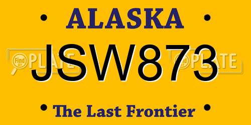 JSW873 Alaska License Plate