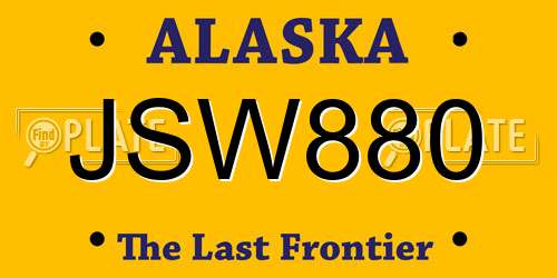 JSW880 Alaska License Plate