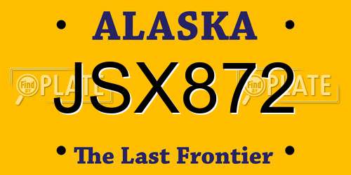JSX872 Alaska License Plate