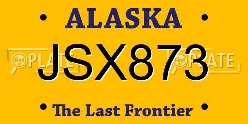 JSX873 Alaska License Plate