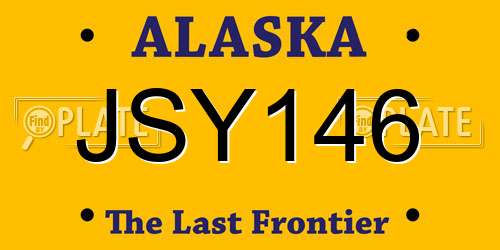 JSY146 Alaska License Plate