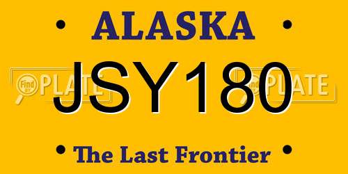 JSY180 Alaska License Plate