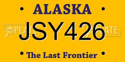 JSY426 Alaska License Plate