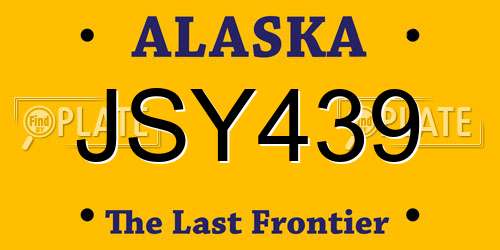 JSY439 Alaska License Plate