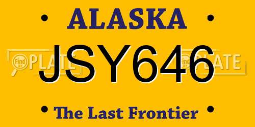 JSY646 Alaska License Plate