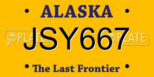 JSY667 Alaska License Plate