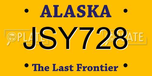 JSY728 Alaska License Plate