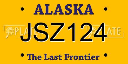 JSZ124 Alaska License Plate