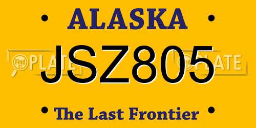 JSZ805 Alaska License Plate
