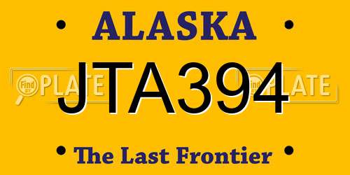 JTA394 Alaska License Plate