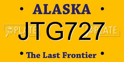 JTG727 Alaska License Plate